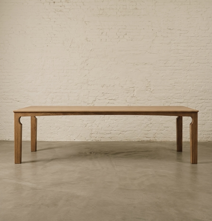 Dining table — oak, torsion box construction, 3.1m × 1.1m